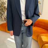 70s blazer in deep blue