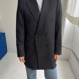 Double-breasted grey blazer
