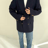 Double breasted blue blazer