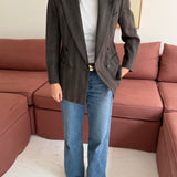 Brown wool double-breasted blazer