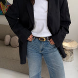 Black pinstriped Dior blazer