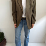 Green solid and speckered contrasted blazer