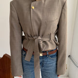 Belted blazer in Beige