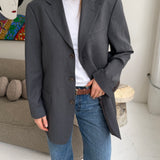 Grey pinstriped blazer
