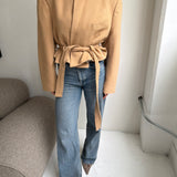 Belted blazer in Camel