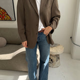 Taupe button back blazer