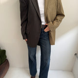 Pale and dark brown houndstooth contrasted blazer