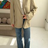 Button back blazer in Off white