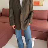 Button back blazer in Dark green