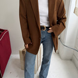Wool and cashmere brown blazer