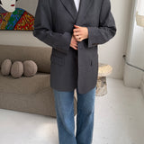 Grey pinstriped blazer