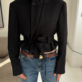Belted blazer in Black