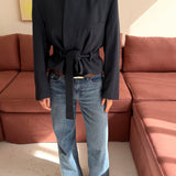 Belted blazer in Blue