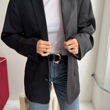 Contrasted blazer in grey and dark grey (Express shipping)