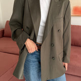 Green double-breasted Button back blazer