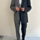 Grey and dark grey pinstriped contrasted suit