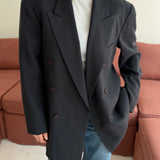 Pinstriped double-breasted Armani blazer