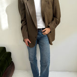 Contrasted blazer in pale browns