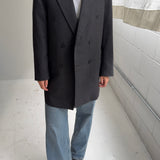 Double-breasted grey blazer