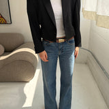 Cinched waist cropped tuxedo