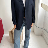 Button back blazer in Blue checkered