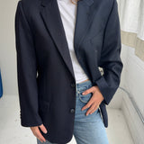 Contrasted blazer in Navy and blue houndstooth  (Express shipping)