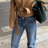 Belted blazer in camel