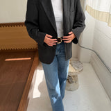 Contrasted blazer in dark grey and pinstriped grey on thick wool (Express shipping)