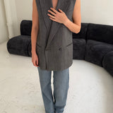 Double breasted vest in grey