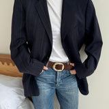 Dark blue toned contrasted blazer