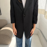 Long boxy blazer in black