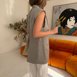 Stunning button back vest in pale grey