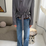Belted blazer in Blue speckered