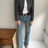 Bomber jacket in grey and black houndstooth