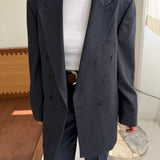 Dark blue double-breasted suit