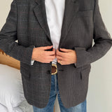Stunning contrasted blazer inblue and grey tones