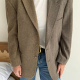 Heavy wool lavendar and green contrasted blazer