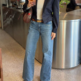 Cinched waist cropped blazer in navy