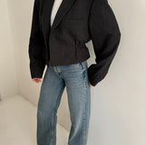 Dark toned cinched cropped blazer