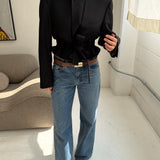 Belted blazer in Black
