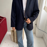 Contrasted blazer in navy and blue checkered (Express shipping)
