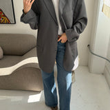Grey pinstriped Dior blazer