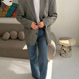 Grey herringbone blazer