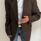 Olive and brown toned contrasted blazer