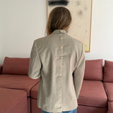 Pale brown double-breasted Button back blazer