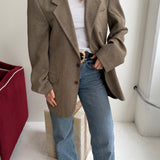 Beige textured Blazer
