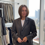 Double belted blazer in grey