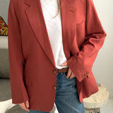 Coral button back blazer