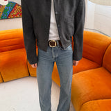 Bomber jacket in structured Black and grey
