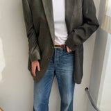 Green speckered contrasted blazer